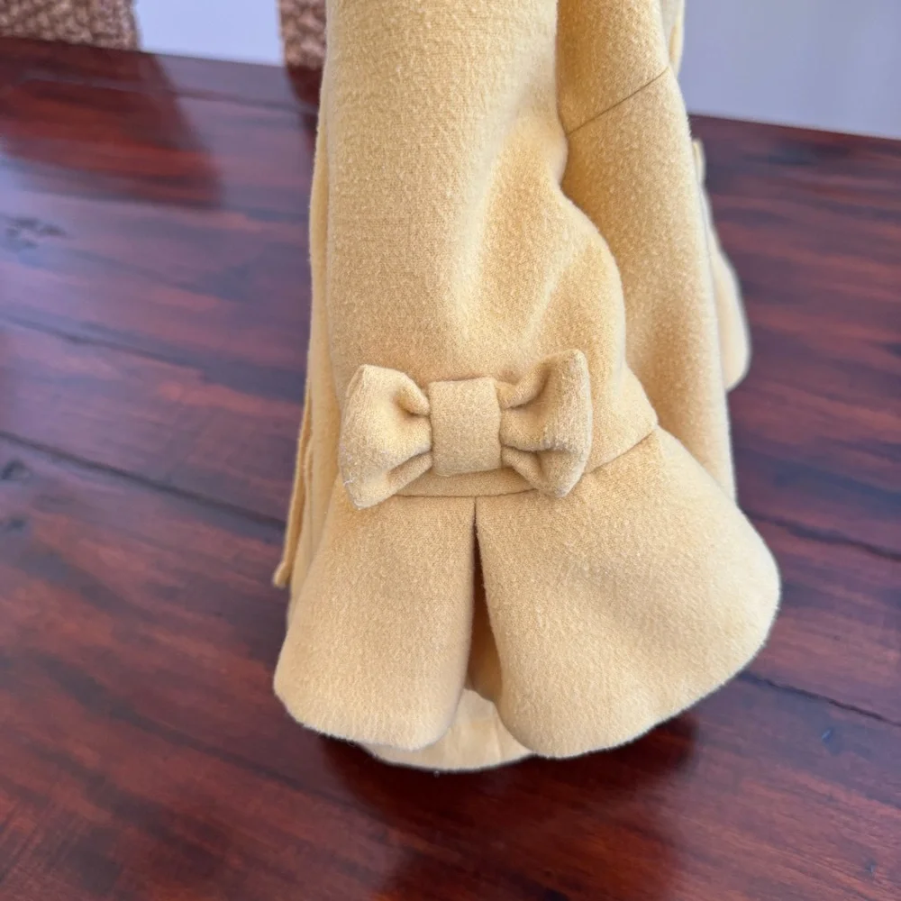 Max Studio Mustard Yellow Double Breasted Dress Coat Infant Girl Size 12Mos